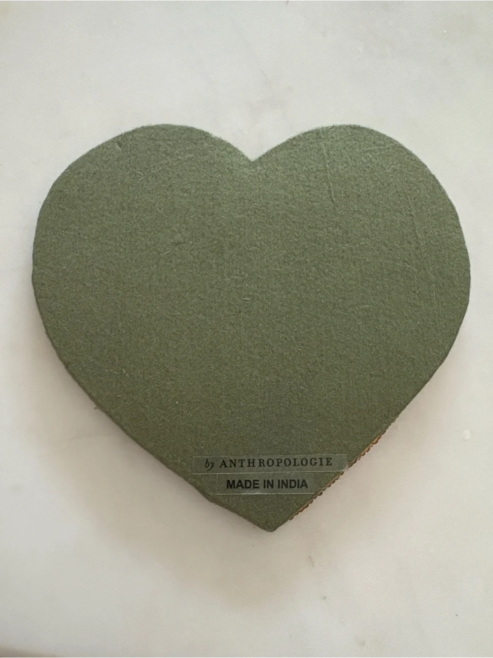 Anthropologie Beaded Heart Coaster Pink & Gold